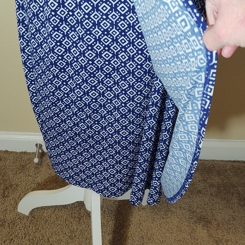 Enfocus Women Blue and White Sleeveless Dress - Picture 4 of 12